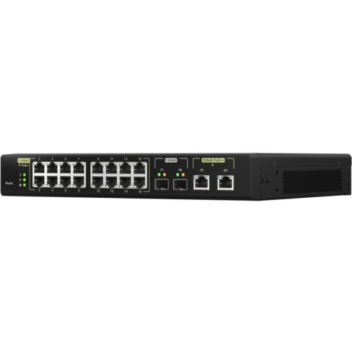 QNAP QSW-M2116P-2T2S-US 20-Port 10GbE PoE++ and 2.5GbE PoE+ Managed Network Switch