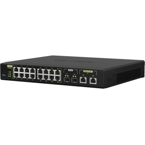 QNAP QSW-M2116P-2T2S-US 20-Port 10GbE PoE++ and 2.5GbE PoE+ Managed Network Switch