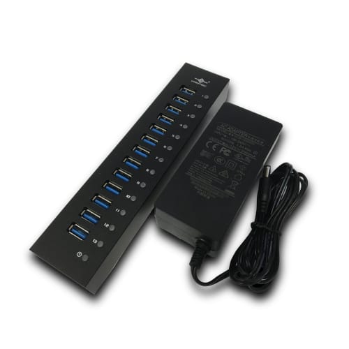 Vantec 13 Ports USB 3.0 LED Indicator Aluminum Black USB Hub