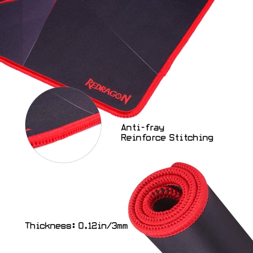 Mouse Pad with Stitched Edges, Premium-Textured Mouse Mat, Non-Slip Rubber Base Mousepad for PC. Size: 33x26x0.3cm.