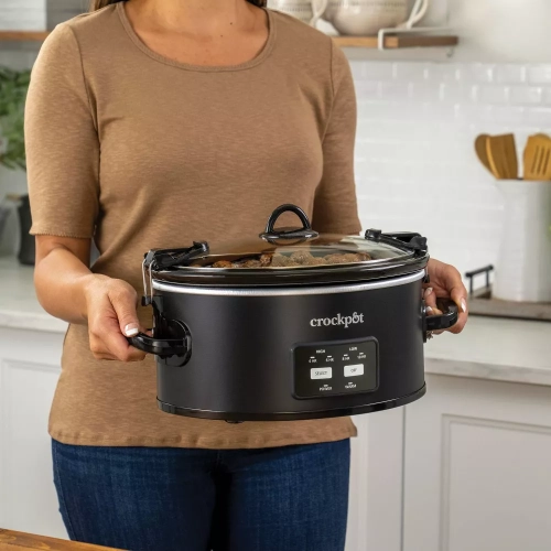 Crock-Pot 6 QT Programmable Cook & Carry Mijoteuse, noir