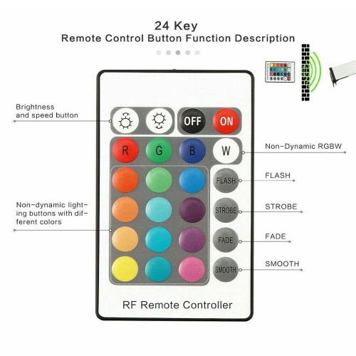LED Aquarium Lamp RGB Light Fish Tank Submersible Aquatic Bracket Lamp + Remote
