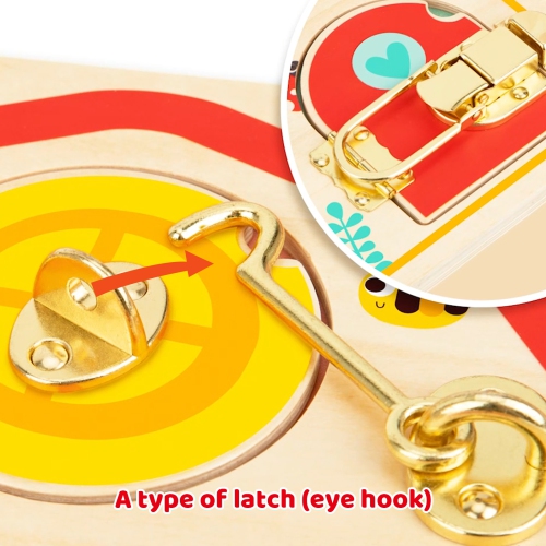 TOOKYLAND Activity Board with Latches - Fine Motor Skills Developmental Toy in Wood, Ages 3+