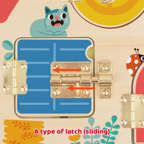 TOOKYLAND Activity Board with Latches - Fine Motor Skills Developmental Toy in Wood, Ages 3+