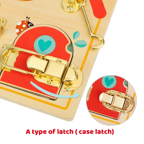 TOOKYLAND Activity Board with Latches - Fine Motor Skills Developmental Toy in Wood, Ages 3+