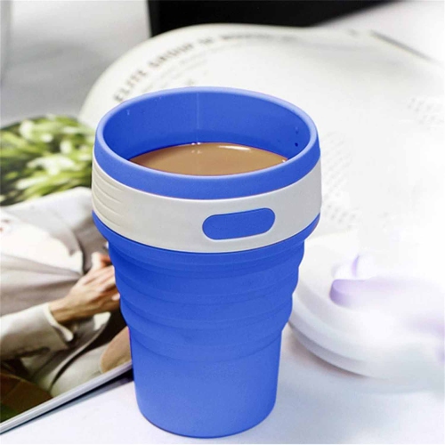 ISTAR Silicone Collapsible Coffee Cup PP BPA Free for Camping Hiking Outdoor Commuters - Blue