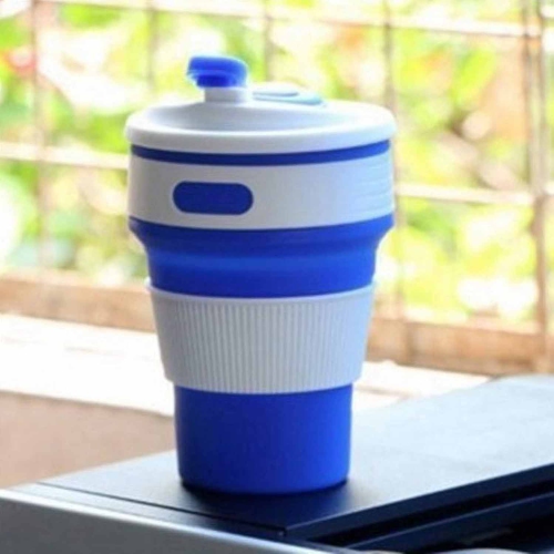 ISTAR Silicone Collapsible Coffee Cup PP BPA Free for Camping Hiking Outdoor Commuters - Blue