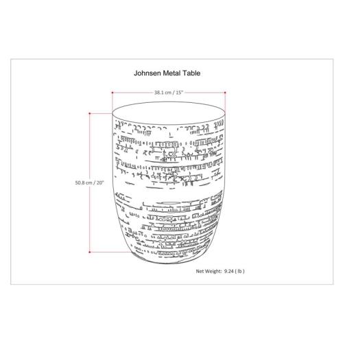 Simpli Home Johnsen Boho 15 " Metal Large Accent Side Table in Oil Rubbed Bronze