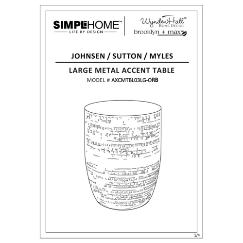 Simpli Home Johnsen Boho 15 " Metal Large Accent Side Table in Oil Rubbed Bronze