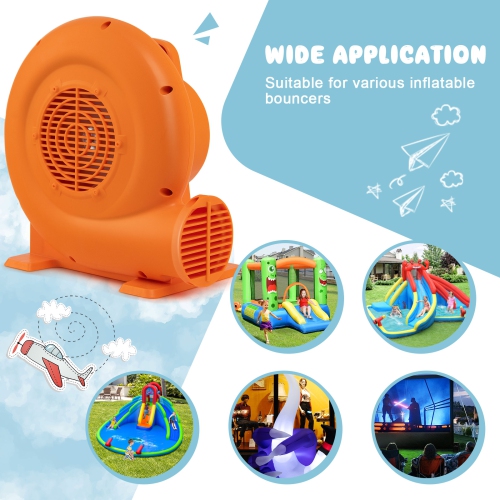 Topbuy Electric Air Blower Inflatable Bouncer Blower with Handle Large Air Outlet Commercial Air Blower for Inflatable Castle and Jump Slides 550W