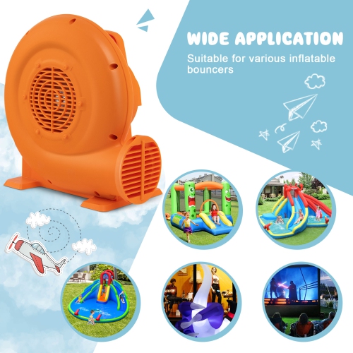 Topbuy Electric Air Blower Inflatable Bouncer Blower with Handle Large Air Outlet Commercial Air Blower for Inflatable Castle and Jump Slides 380W