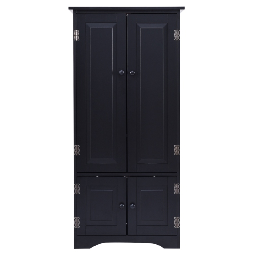 TOPBUY  Bedroom Accent Storage Floor Cabinet Adjustable Shelves Black/ Off In White