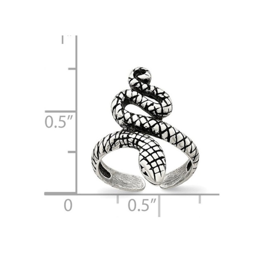 Sterling Silver Antiqued Snake Toe Ring