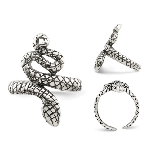 Sterling Silver Antiqued Snake Toe Ring