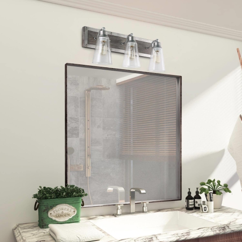 Antique Bathroom Vanity Silver Linear Wall Sconce