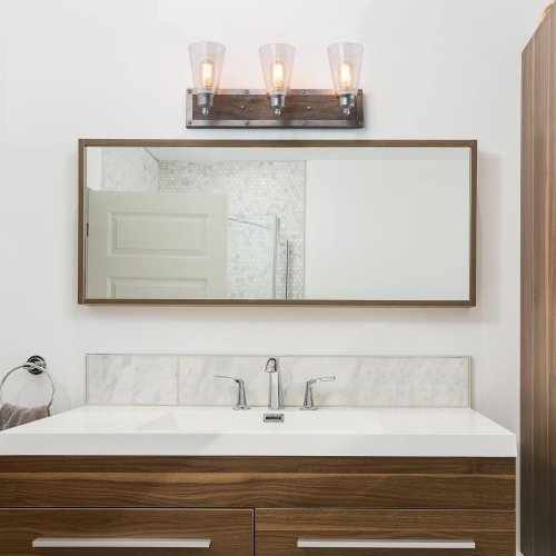 Antique Bathroom Vanity Silver Linear Wall Sconce