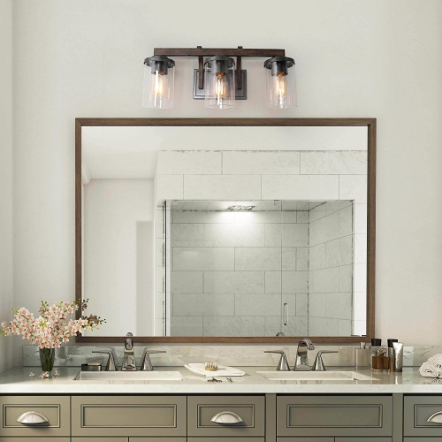 Modern Farmhouse 3-Light Bathroom Vanity Light Glass Wall Sconces