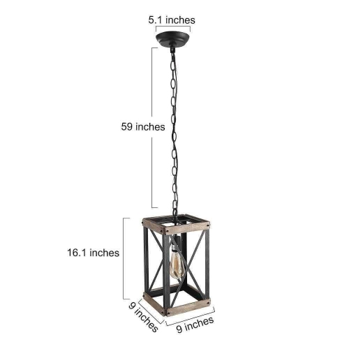French Country 1-light Pendant Wood Cage Island Lights