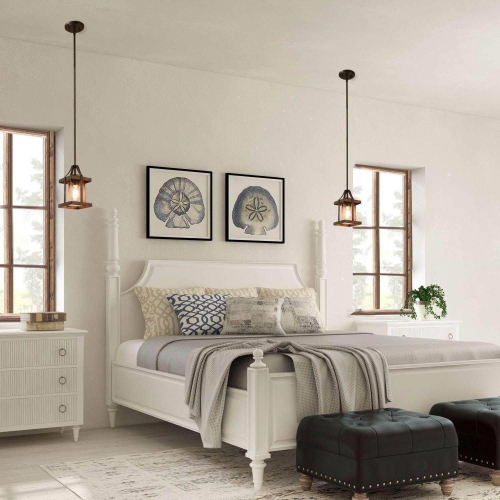 Modern Farmhouse 1-Light Metal Kitchen Island Pendant Light