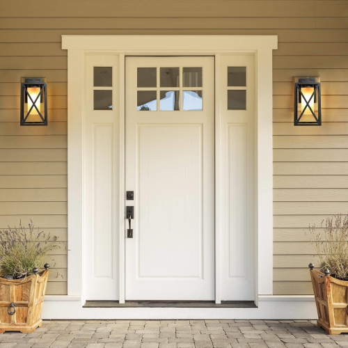 Outdoor Wall Sconce Frosted Glass Flush Mount