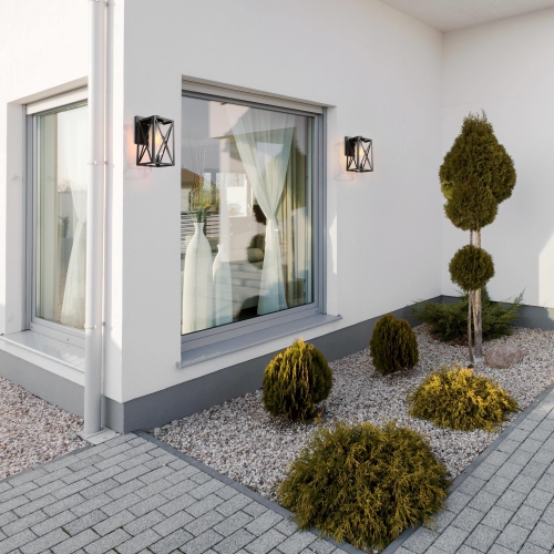 Outdoor Wall Sconce Frosted Glass Flush Mount