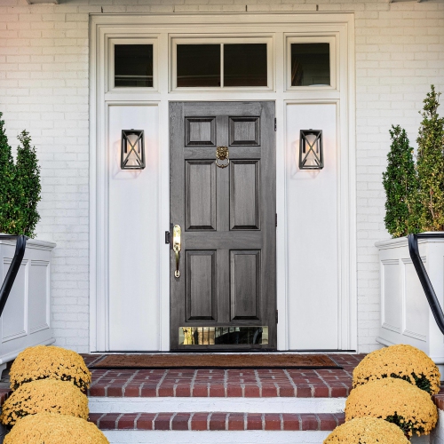 Outdoor Wall Sconce Frosted Glass Flush Mount