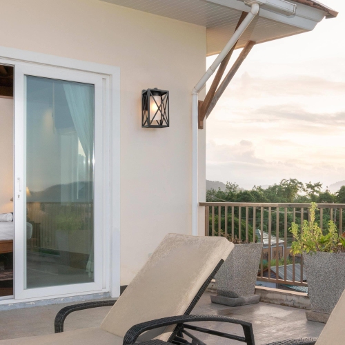 Outdoor Wall Sconce Frosted Glass Flush Mount