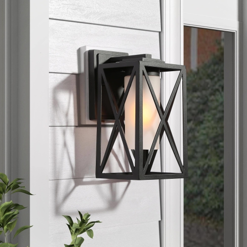 Outdoor Wall Sconce Frosted Glass Flush Mount