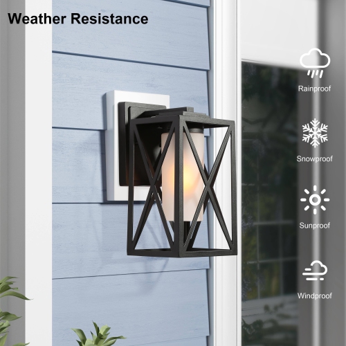 Outdoor Wall Sconce Frosted Glass Flush Mount