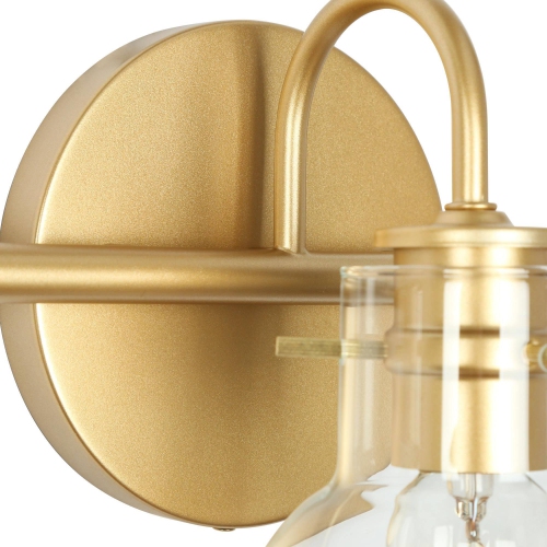 Modern Gold 5-Light Bathroom Vanity Light Glass Wall Sconces