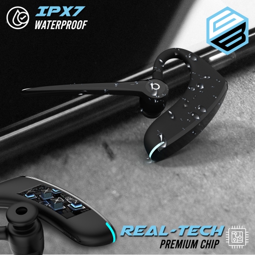 LDAS Bluetooth Headset Dual Mic Noise Cancelling 24 Hrs Talk time Bluetooth Earpiece CVC 8.0, V5.2 Single Ear, Wireless Handsfree Driving Headset