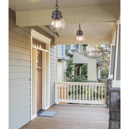 Traditional 1-Light Rustic Globe Glass Outdoor Wall Sconce Patio Light