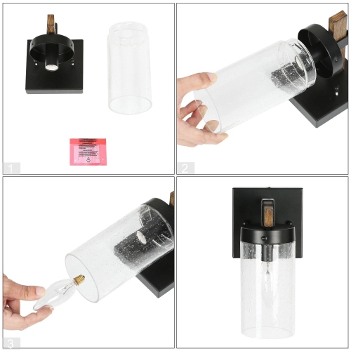 Modern Farmhouse 1-Light Linear Seeded Glass Bathroom Vanity Lights