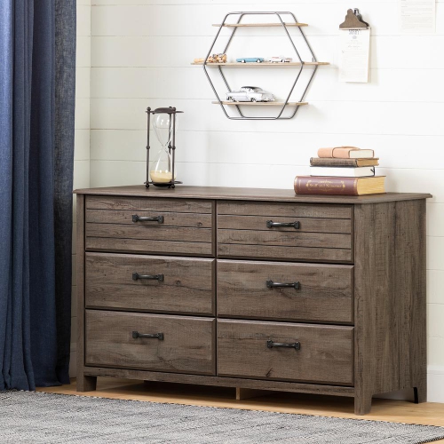 Ulysses 6-Drawer Double Dresser, Fall Oak