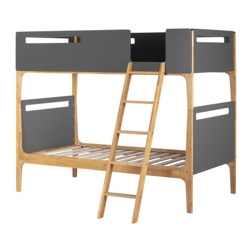 SOUTH SHORE  Bebble Modern Bunk Beds, Natural And In Gray