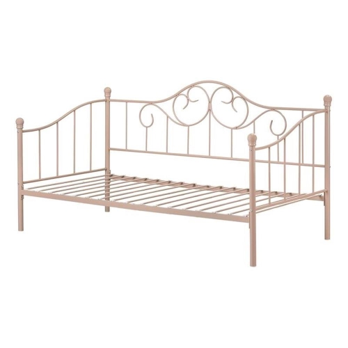 South Shore Lily Rose Twin Metal Daybed in Pink Blush