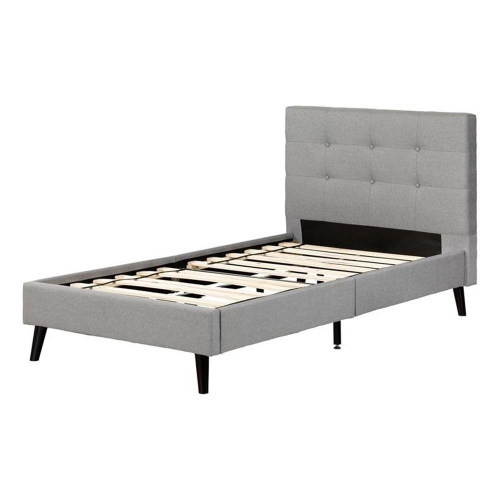 South Shore Fusion Twin Upholstered Bed in Medium Gray