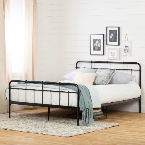 SOUTH SHORE CANADA  Gravity Metal Platform Bed With Headboard In Black