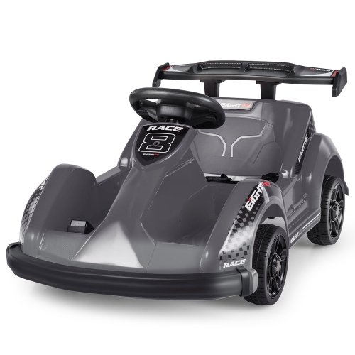 GYMAX  6V Battery Powered Go Kart Kids Ride On 4 Wheel Racer Rc W/ Bumper & Music