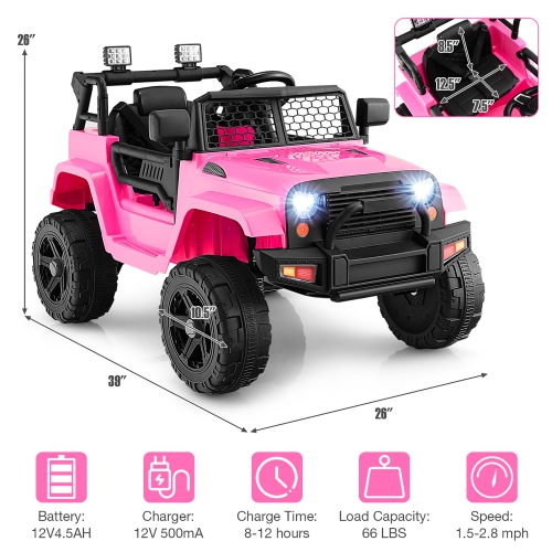 Gymax 12V Kids Ride On Truck Car Electric Vehicle Remote w/ Music & Light