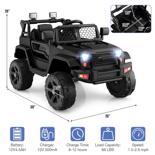Gymax 12V Kids Ride On Truck Car Electric Vehicle Remote w/ Music & Light