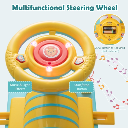 Gymax 6V Electric Kids Ride On Train Motorized Train Toy w/ Track & 6 Wheels