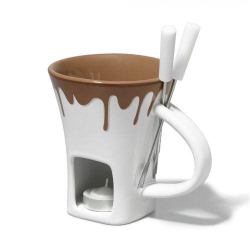 Gourmet - Chocolate Fondue Set for 2 People, 200mL Capacity, White