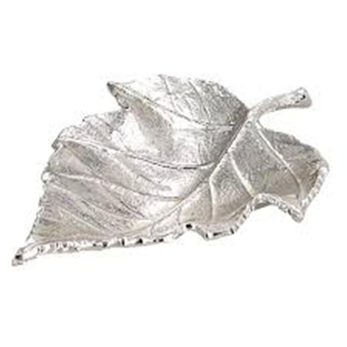 Image 1 of 2.. Elegance Nickel Plated Leaf Tray -L:13.5"xW:10.5"