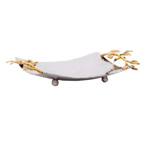 Elegance Gilt leaf square tray