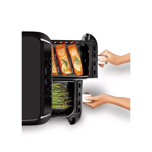 PowerXL Vortex 10-QT Dual Basket Air Fryer, 7-in-1 2-Basket Electric Fryer or 1 Extra-Large Capacity Basket, SmartSync Technology, for Entire XL