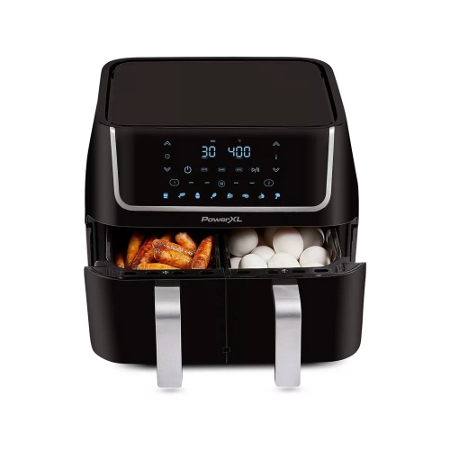 PowerXL Vortex 10-QT Dual Basket Air Fryer, 7-in-1 2-Basket Electric Fryer or 1 Extra-Large Capacity Basket, SmartSync Technology, for Entire XL