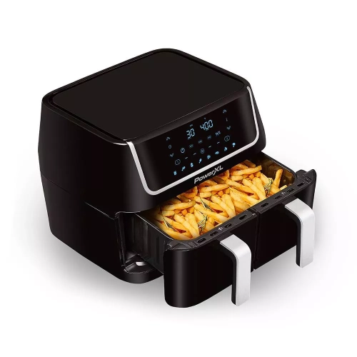 PowerXL Vortex 10-QT Dual Basket Air Fryer, 7-in-1 2-Basket Electric Fryer or 1 Extra-Large Capacity Basket, SmartSync Technology, for Entire XL