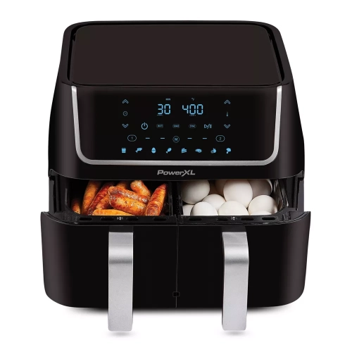 PowerXL Vortex 10-QT Dual Basket Air Fryer, 7-in-1 2-Basket Electric Fryer or 1 Extra-Large Capacity Basket, SmartSync Technology, for Entire XL