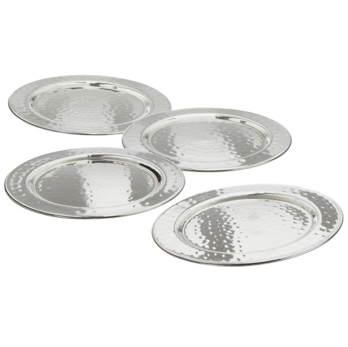 Elegance 4-pc Round Coaster Set Hammered